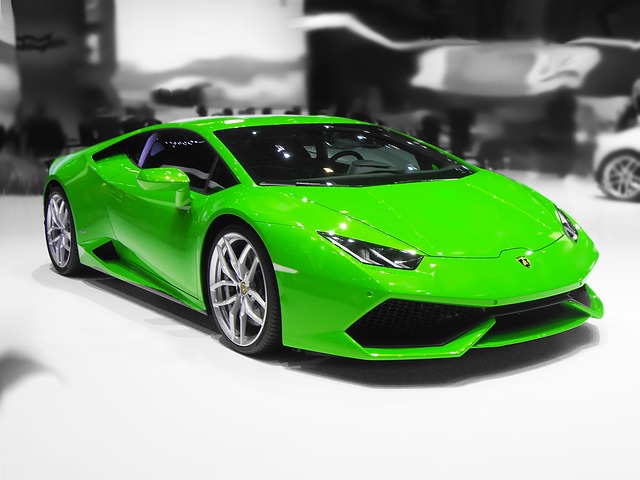 zelené lamborghini